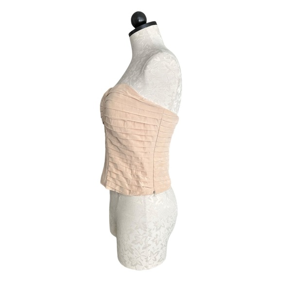 Silence + Noise Strapless Bustier Top Pleated Side Zip Strretch Back Size Large - Picture 3 of 14
